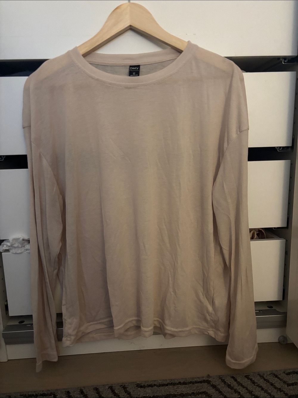Classic Men's Long-Sleeve Crew Neck Shirt - Beige